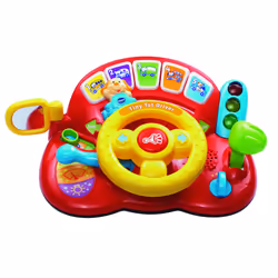 VTech Toddler Interactive Drover Toy Featuring a Steering Wheel with Music and Light, Multicolor, 19 x 26.5 x 12 centimeters
