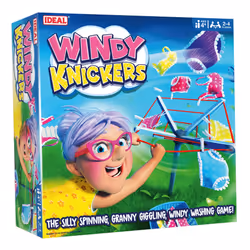 Ideal, Windy Knickers: The Silly Spinning, Granny Giggling, Windy Washing Game, Kids Games, for 2-4 Players, Ages 4+