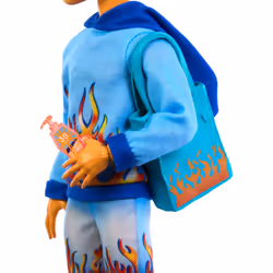 Monster High Scare-adise Island Heath Burns Doll with Flame Hoodie, Swim Trunks and Beach Accessories Like Sunglasses