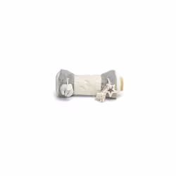 Mamas & Papas Tummy Time Roll, Interactive Soft Baby Pillow with Integrated Rattle, Welcome to The World, Grey