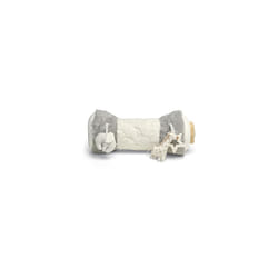 Mamas & Papas Tummy Time Roll, Interactive Soft Baby Pillow with Integrated Rattle, Welcome to The World, Grey
