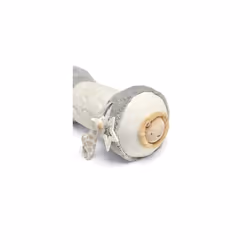 Mamas & Papas Tummy Time Roll, Interactive Soft Baby Pillow with Integrated Rattle, Welcome to The World, Grey