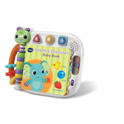 VTech Baby Learn and Discover Baby Book, Interactive Book with 3 Modes and 13 Wipe-Clean Pages, Melodies and Phrases, Teaches Animals, Colours and