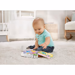 VTech Baby Learn and Discover Baby Book, Interactive Book with 3 Modes and 13 Wipe-Clean Pages, Melodies and Phrases, Teaches Animals, Colours and
