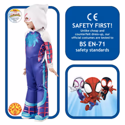 Rubies Official Marvel Spidey and his Amazing Friends Ghost Spider Deluxe Toddler Costume, Age 3-4 Years Halloween Halloween