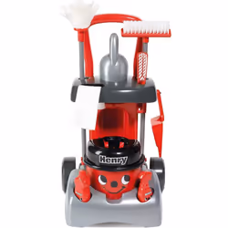Casdon Henry & Hetty Toys - Henry Deluxe Cleaning Trolley - Red Henry-Inspired Toy Playset with Working Hand Vacuum - Kids Cl ...