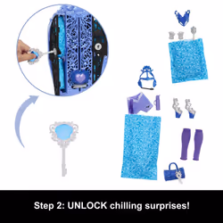 Monster High Skulltimate Secrets Doll & Accessories Set, Monster Mysteries Abbey Bominable with Dress-Up Closet & 19+ Surprises including Clothes,