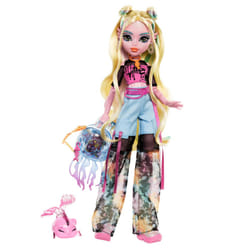 Monster High Lagoona Blue Doll in Mesh Tee and Cargo Pants, Includes Pet Fish Neptuna and Accessories like a Backpack, Snack and Notebook