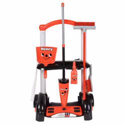 Casdon Henry & Hetty Toys - Henry Cleaning Trolley - Red Henry-Inspired Toy Playset with Mop, Brushes, Dustpan, & Accessories ...