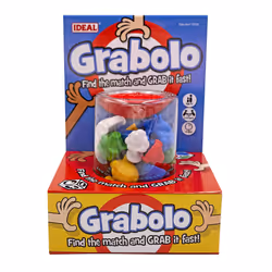 Ideal Grabolo: Find the match and grab it fast reaction game Quick play family game For 3-6 Players Ages 4+, Multicolor