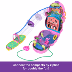 Polly Pocket Dolls & Playset with Pets & 13 Accessories, 2-in-1 Momma Monkey & Baby Wearable Purse & Animal Toy