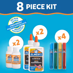 Elmer?s Glitter Slime Kit | Slime Supplies Include Clear PVA Glue, Glitter Glue Pens & Magical Liquid Slime Activator Solution | Washable & Kid