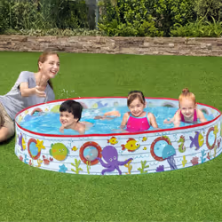 Bestway Paddling Pool | Ocean Design Kids Swimming Pool, Inflatable Outdoor Garden Pool, 1.52m x 25cm