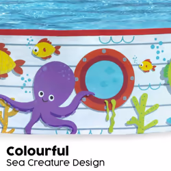 Bestway Paddling Pool | Ocean Design Kids Swimming Pool, Inflatable Outdoor Garden Pool, 1.52m x 25cm