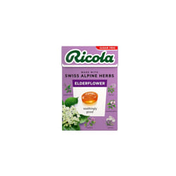 Ricola Elderflower Sugar Free Swiss Herbal Sweets, Herb Drops, Sweet Box 45g - Pack of 20 Boxes