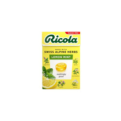 Ricola Lemon Mint Sugar Free Swiss Herbal Sweets, Herb Drops, Sweet Box 45g - Pack of 20 Boxes