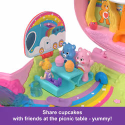 Polly Pocket x Care Bears Dolls & Playset with Toy Car and Themed Accessories, Travel Toy, Partnership Compact, JCC14