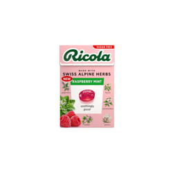 Ricola Raspberry Mint Sugar Free Swiss Herbal Sweets, Herb Drops, Sweet Box 45g - Pack of 10 Boxes