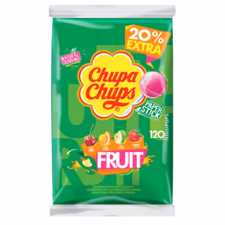Chupa Chups Fruity Lollipop Bulk Bag, 4 Flavours Of Party Sweets With Natural Colourings, Suitable for Vegetarians - 120 Loll ...