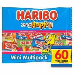 Haribo Share The Happy 60 Mini Bags Sweets Multipack