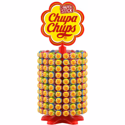 Chupa Chups Assorted Lollipop Carousel, 7 Flavours of Party Sweets In Bulk - 200 Lollies