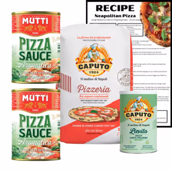 BUB Pizza Making Kit Gift Pack: Make Authentic Neapolitan Pizza Dough at Home - Includes Caputo 00 Flour Caputo Yeast Mutti P ...