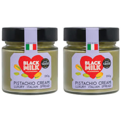Black Milk Pistachio Cream Spread 230g - Made In Italy - Bake or Spread - Gluten Free - Two Jars