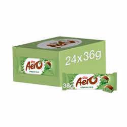 Aero Bubbly Peppermint Mint Chocolate Bars, 24 x 36 g