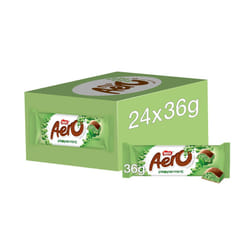 Aero Bubbly Peppermint Mint Chocolate Bars, 24 x 36 g