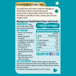 Dr. Oetker Madagascan Vanilla Bean Paste, Pod & Essence Substitute Used as flavouring Suitable for Vegan Baking in Buttercream Icing, Frosting, Cake