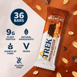 Trek Cocoa Chocolate Flavour Topped Oat Protein Flapjacks, 150 g, Pack of 12