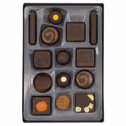 Hotel Chocolat Serious Dark Fix H-Box 155g - 14-Piece Dark Chocolate Box - Suitable for Vegetarians - Chocolate Gift for Birthday, Thank You,