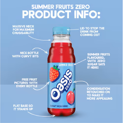 Oasis Summer Fruits Zero 12 x 500ml