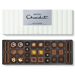 Hotel Chocolat Milk to Caramel Sleekster 340g - 34-Piece Milk and Caramel Chocolate Box - Chocolate Gift for Birthday, Thank You, Congratulations,