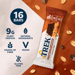 Trek High Protein Flapjack Cocoa Oat, 50 g - Gluten Free Bars ? Healthy Snack Bars ? Plant Based Protein - Vegan Bars (Pack of 16 Bars) |