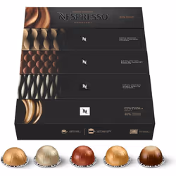 Nespresso Vertuo Barista Creations Assortment of 50 Capsules - 10x Vanilla Custard Pie, 10x Caramel Cookie, 10x Hazelino Muff ...