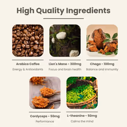 Javasu | No Ordinary Moments | Mushroom Coffee | 60 Servings | Colombian Arabica Instant Coffee with Lion's Mane, Chaga, Cordyceps, L-Theanine for