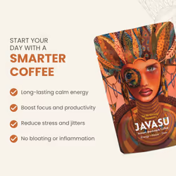 Javasu | No Ordinary Moments | Mushroom Coffee | 60 Servings | Colombian Arabica Instant Coffee with Lion's Mane, Chaga, Cordyceps, L-Theanine for