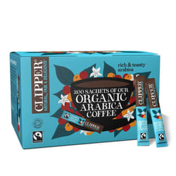 Clipper Organic Medium Roast Arabica Coffee | 200 Sachets | Individually Wrapped Instant Coffee | Gourmet Coffee | Sustainable Fairtrade Coffee by