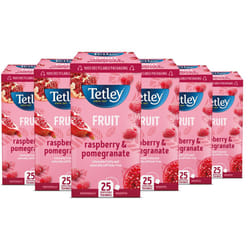 Tetley Raspberry & Pomegranate String & Tag Envelopes 6 x 25 Teabags