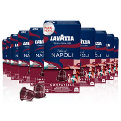 Lavazza, Tales of Napoli, 100 Coffee Capsules Compatible with Nespresso Machines Original, with Notes of Cocoa and Caramel, Arabica and Robusta,