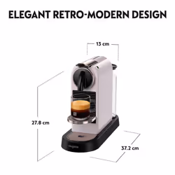 Nespresso CitiZ EN167.P, Capsule Coffee Machine, Single-Serve Pod Coffee Machine, Compact Design, 19 Bar Pressure, 2 Cup Sizes, Welcome Set Included,