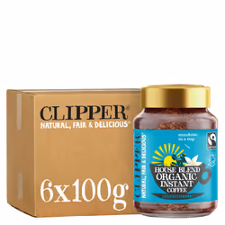Clipper House Blend Organic Arabica Instant Coffee | 6 x 100g Jars | Bulk Buy for Home & Catering | Gourmet Coffee | Sustaina ...