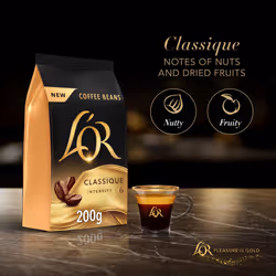 L'OR Classique Coffee Beans 200g Intensity 6 (4 x 200g, 800g Total)