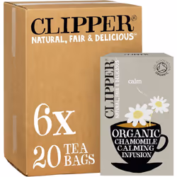 Clipper Organic Chamomile Tea Bags | 120 Infusion Teabag Sachets (6 x Boxes of 20) | Bulk Buy for Home & Catering | Caffeine- ...
