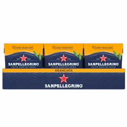 San Pellegrino Italian Sparkling Drinks Classic Taste Original Sparkling Orange Canned Soft Drink 24 Pack (6 Pack x 4 x 330ml)