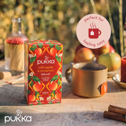 Pukka Herbs | Wild Apple and Cinnamon Organic Herbal Tea Box | Infusion With Ginger, Orange and Cardamom | Perfect For Bright Energy | Caffeine Free |