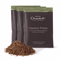 Hotel Chocolat Hazelnut Praline Hot Chocolate Sachets - Luxury Chocolate Flakes - Pack of 20 Single-Serve Sachets, 700g - Mad ...