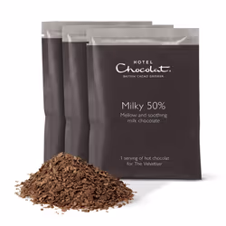 Hotel Chocolat Milky 50% Hot Chocolate Sachets - Luxury Chocolate Flakes - Pack of 20 Single-Serve Sachets, 700g - Made To Pa ...