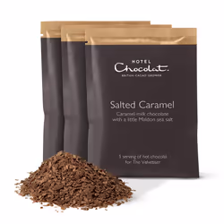 Hotel Chocolat Salted Caramel Hot Chocolate Sachets - Luxury Chocolate Flakes - Pack of 20 Single-Serve Sachets, 700g - Made ...
